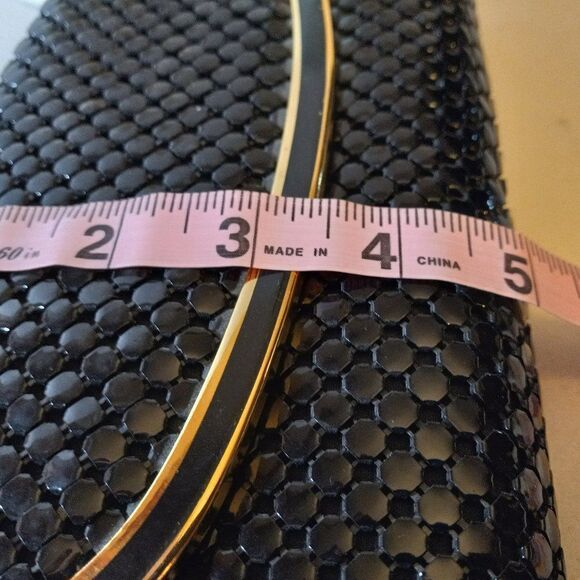 Vintage Mesh Black Clutch bag Cottagecore Grandmacore Wedding Prom - Picture 6 of 8
